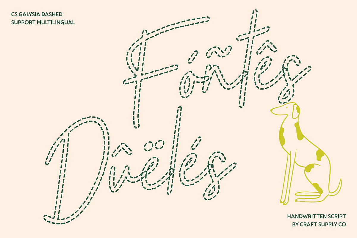 CS Galysia Dashed, a Script Font by Craft Supply Co. (Photo 7 of 8)