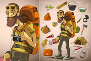 Traveler and things for travel, a Person Illustration by yuanden graphics (Thumbnail 1 of 2)