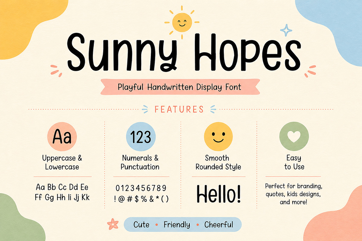 Sunny Hopes handwritten display font, a Handwritten Font by Wow Magic (Photo 6 of 6)