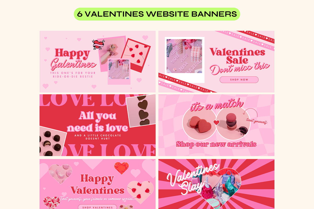 Retro Valentines Web Banners, a Marketing Template by The Pixel Palace (Photo 6 of 7)