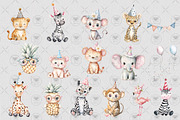 Safari Animals Baby Clipart, an Illustration by BigCakeBee (Thumbnail 3 of 4)