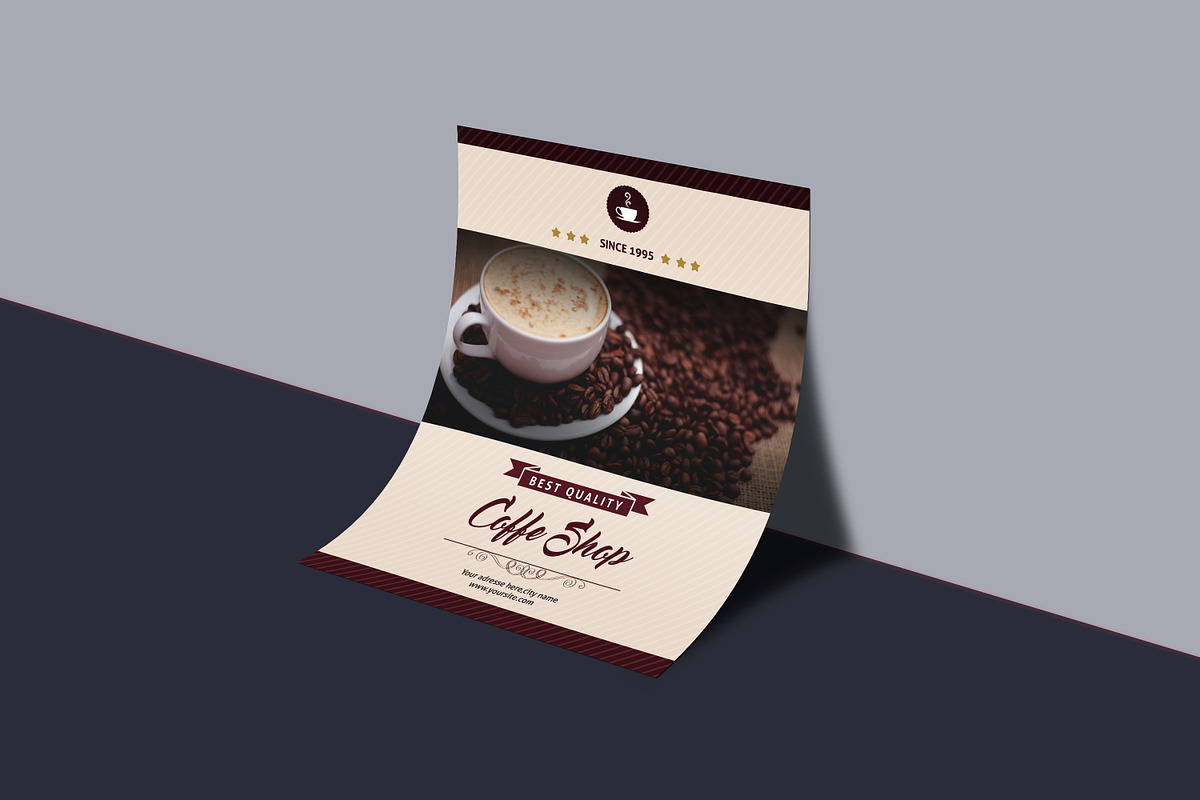Coffee Shop Flyer Template, a Flyer Template by retrographix (Photo 3 of 5)