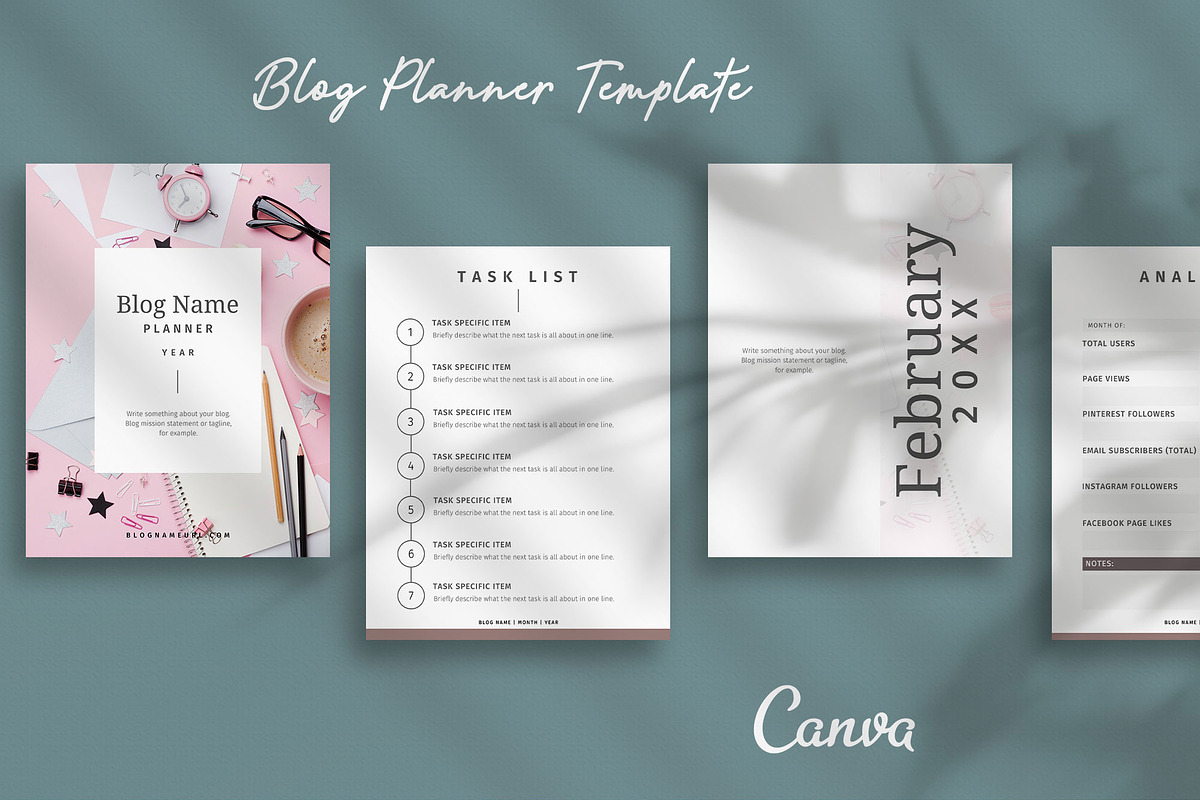 Blog Planner Canva Template, a Stationery Template by Studio Sugoi (Photo 1 of 8)