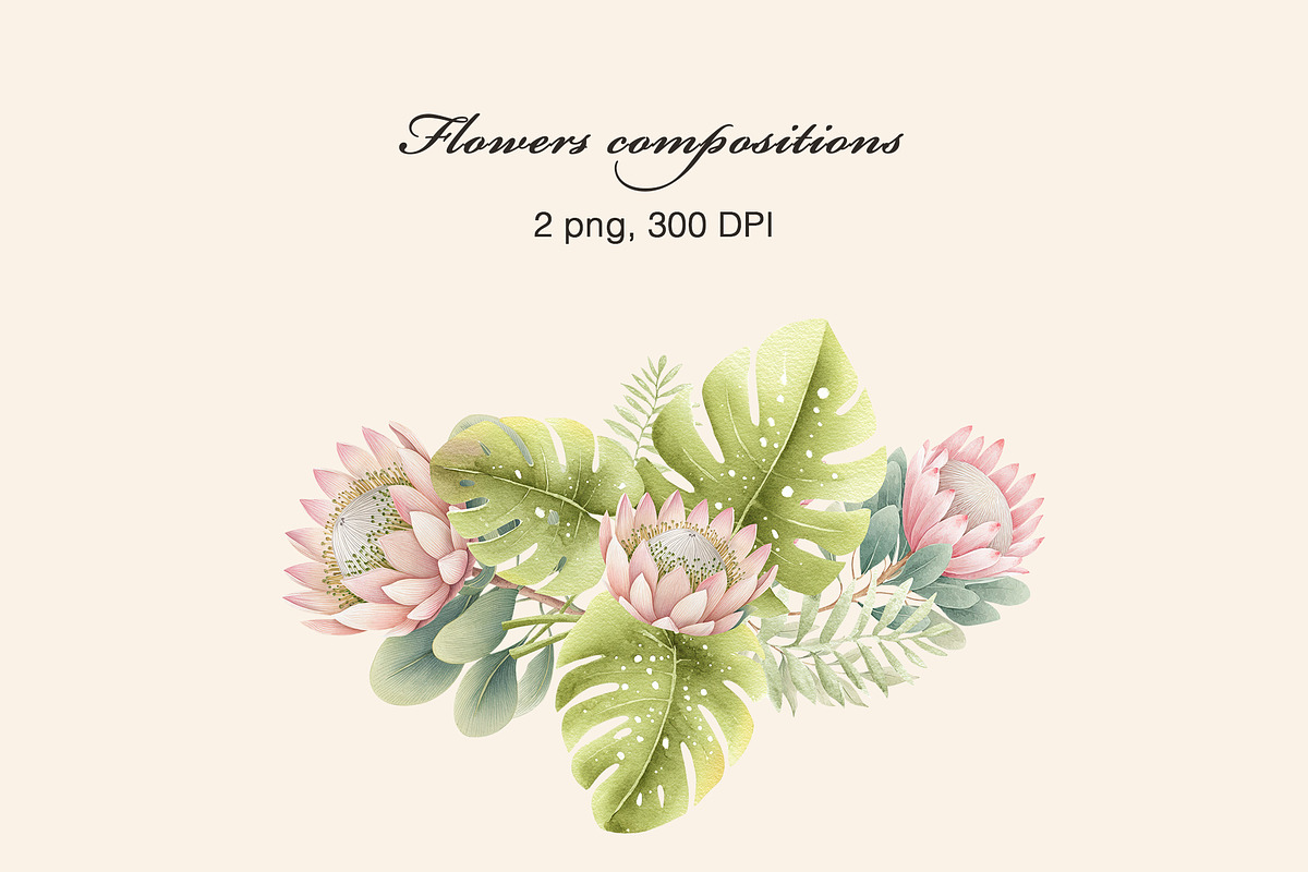 Watercolor Floral Frames Clipart, an Object Illustration by Pattern + watercolor (Photo 4 of 5)