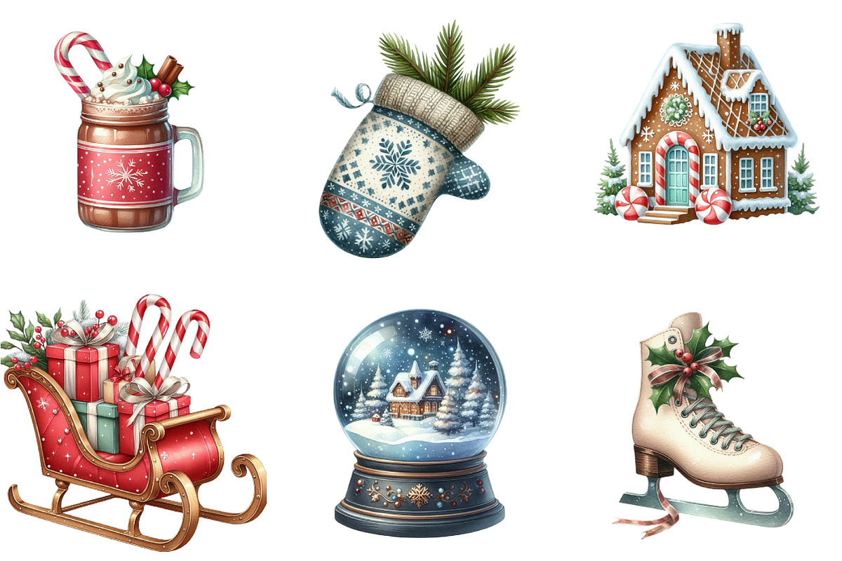 Christmas Winter Clipart, an Illustration by DreamArtGraphic (Photo 3 of 6)