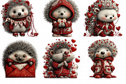 Whimsical Valentine Hedgehog Clipart, an Illustration by Daily.Designs (Thumbnail 5 of 8)