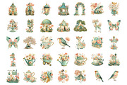 Magical Spring Garden Clipart, an Illustration by CreationArt (Thumbnail 2 of 5)