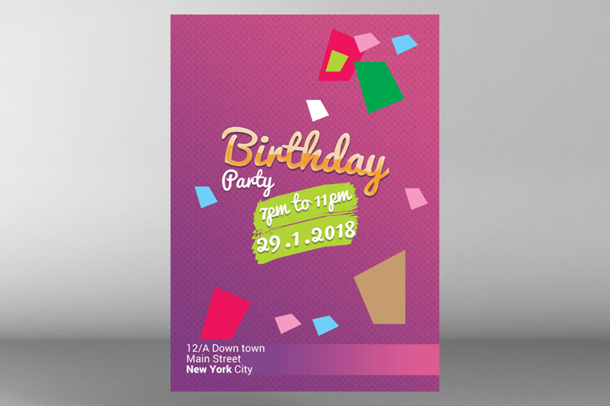 Birthday Party Flyer, a Flyer Template by PenciGraphics (Photo 2 of 2)