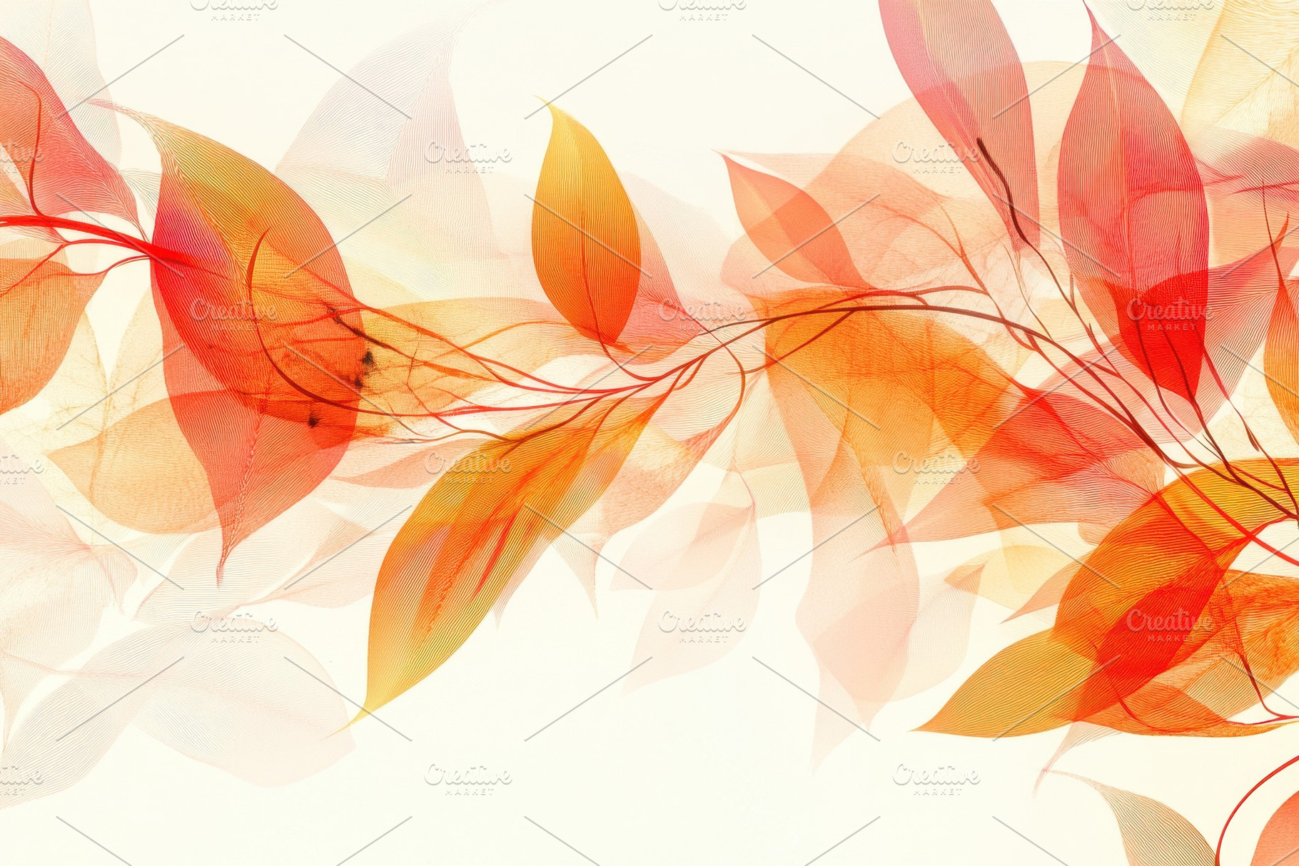 Abstract autumn floral design, a Photo by Pavel_design