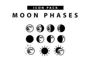 Moon Phases Icon Set, an Icon by MarkieAnn Creative
