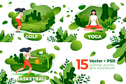 Summer Active Girl Banners Set, a Healthcare Illustration by Tashal (Thumbnail 5 of 5)