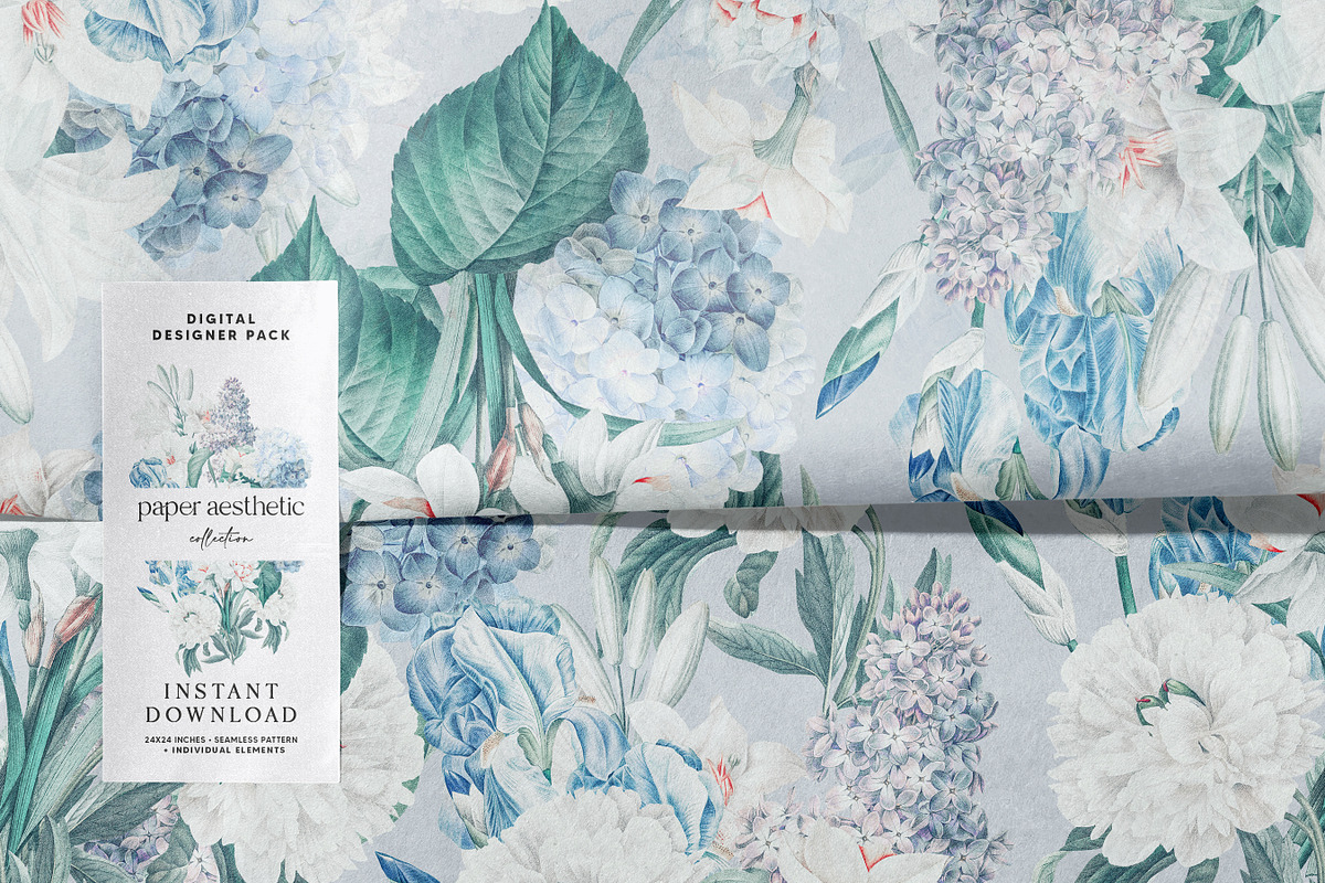 Spring Flowers Vintage Paper Pack, a Pattern Graphic by paper aesthetic (Photo 5 of 7)