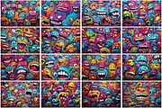 Colorful Monster Graffiti Background, a Background Graphic by Forhadx5 (Thumbnail 4 of 4)