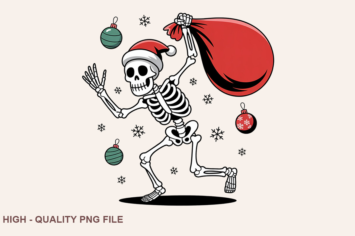 Christmas Skeleton Sublimation PNG, a Graphic by crative8112 (Photo 2 of 10)