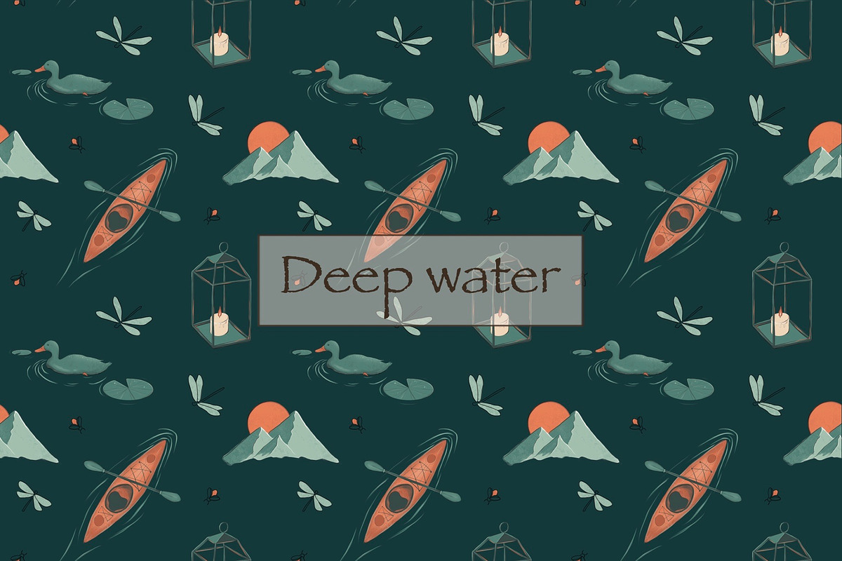 Lake Day Seamless Repeat Pattern, a Pattern Graphic by Forest Lily (Photo 2 of 11)
