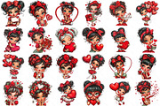 Whimsical Valentine Girls Clipart, an Illustration by Craft Nest (Thumbnail 3 of 6)