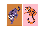 Wild tigers set, cards, patterns, an Animal Illustration by PaperTrident (Thumbnail 6 of 10)