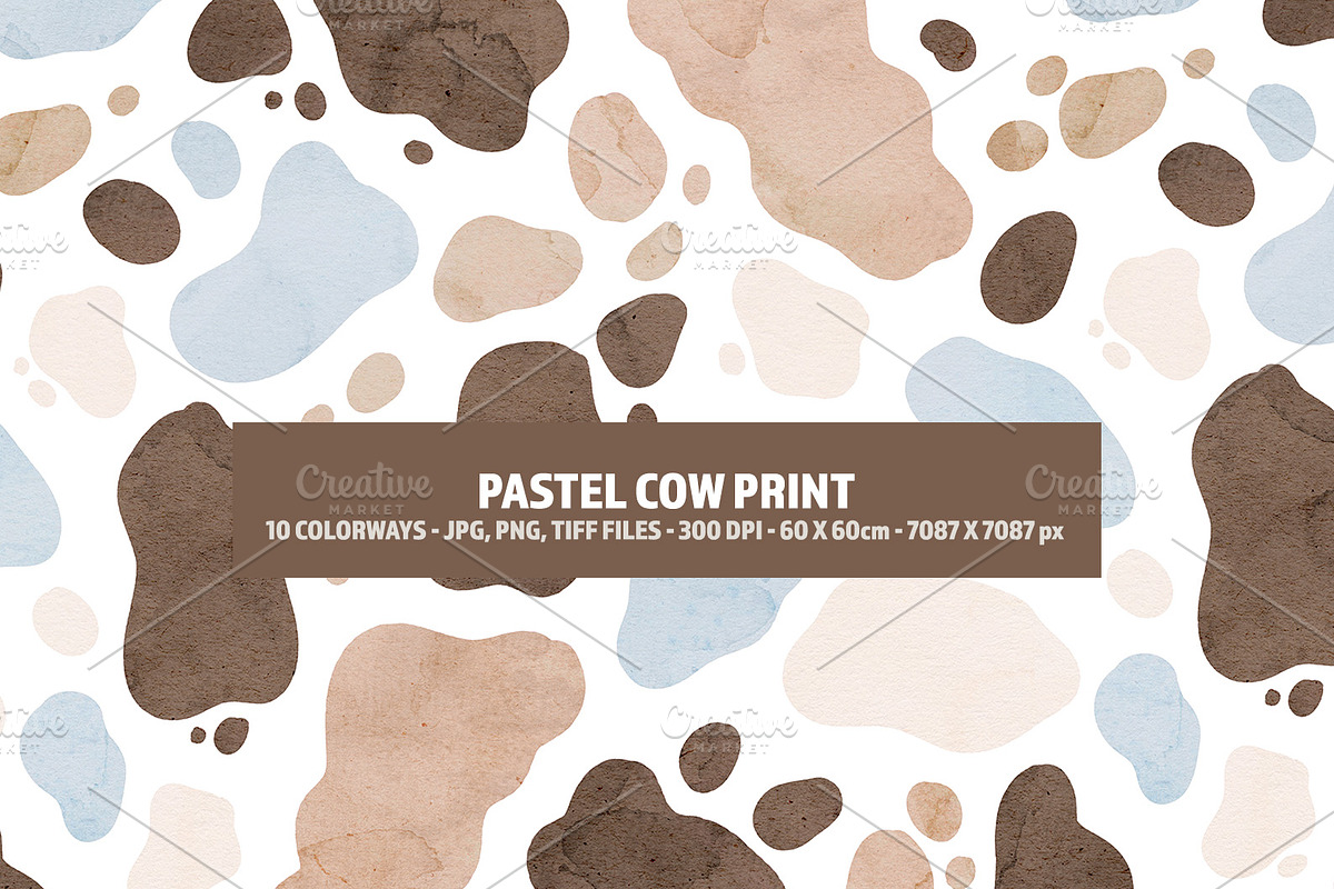 Pastel Cow Print Seamless Pattern, a Pattern Graphic by Brzozowska (Photo 1 of 12)