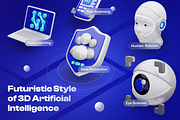 Artificial Intelligence 3D Icon Set, an Object 3D Model by Illustraly Design (Thumbnail 2 of 8)