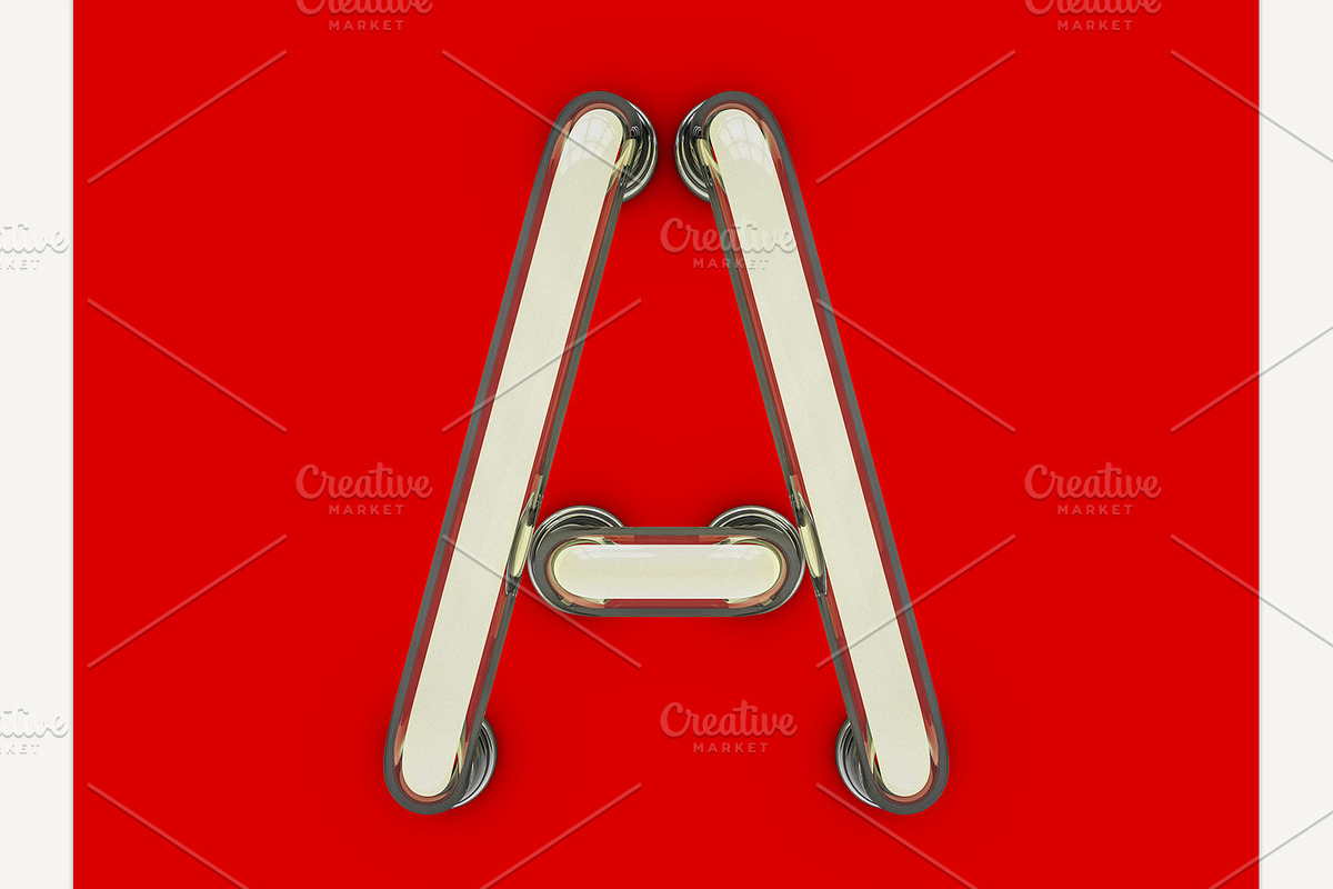 Neon tube font, an Object Graphic by 3D Graphics Shop (Photo 7 of 38)
