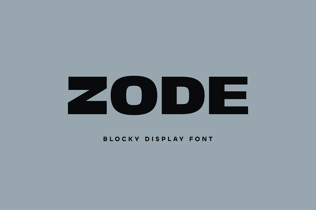 Zode-Bold Blocky Display Font, a Sans Serif Font by Ebad Designs (Photo 1 of 6)