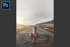 Swimmer In The Road / PSD