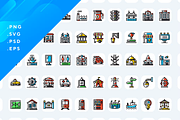 50 City Elements Icons, an Icon by Wencory (Thumbnail 1 of 2)