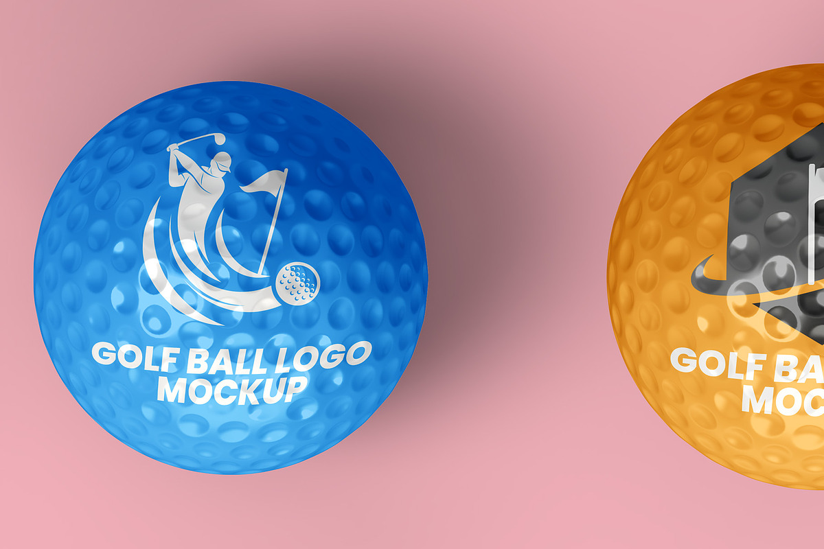 Golf Ball Logo Mockup - 6 views, a Merchandise Mockup by Illusiongraphic (Photo 14 of 14)