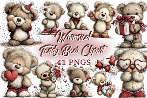 Whimsical Teddy Bear Clipart Bear, an Illustration by Craft Nest