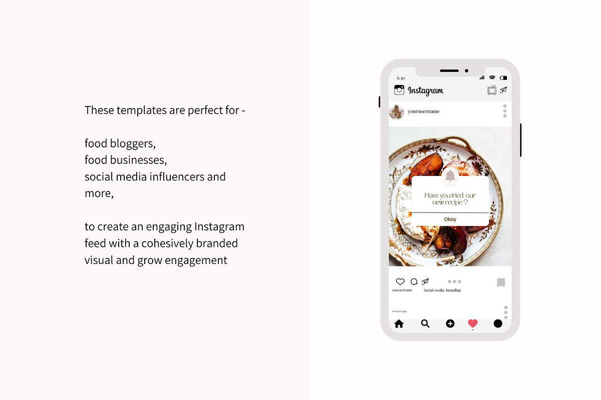 Food Instagram Templates Canva, a Social Media Template by Deepa Template Studio (Photo 6 of 12)