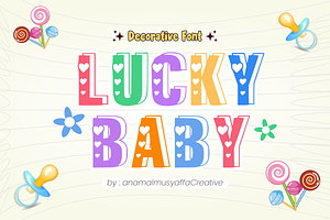 Lucky Baby - Decorative Font Types, a Font by KiddoGlyphs Studio