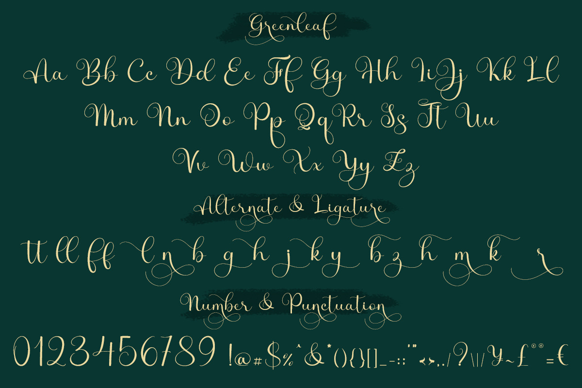 Greenleaf font duo, a Script Font by Barra & Beryl Co. (Photo 7 of 10)