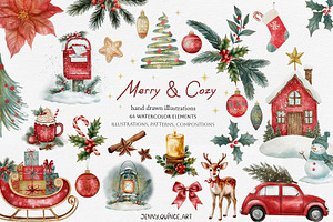 Christmas Holiday Vintage Collection, a Seasonal Illustration by Jenny Quince