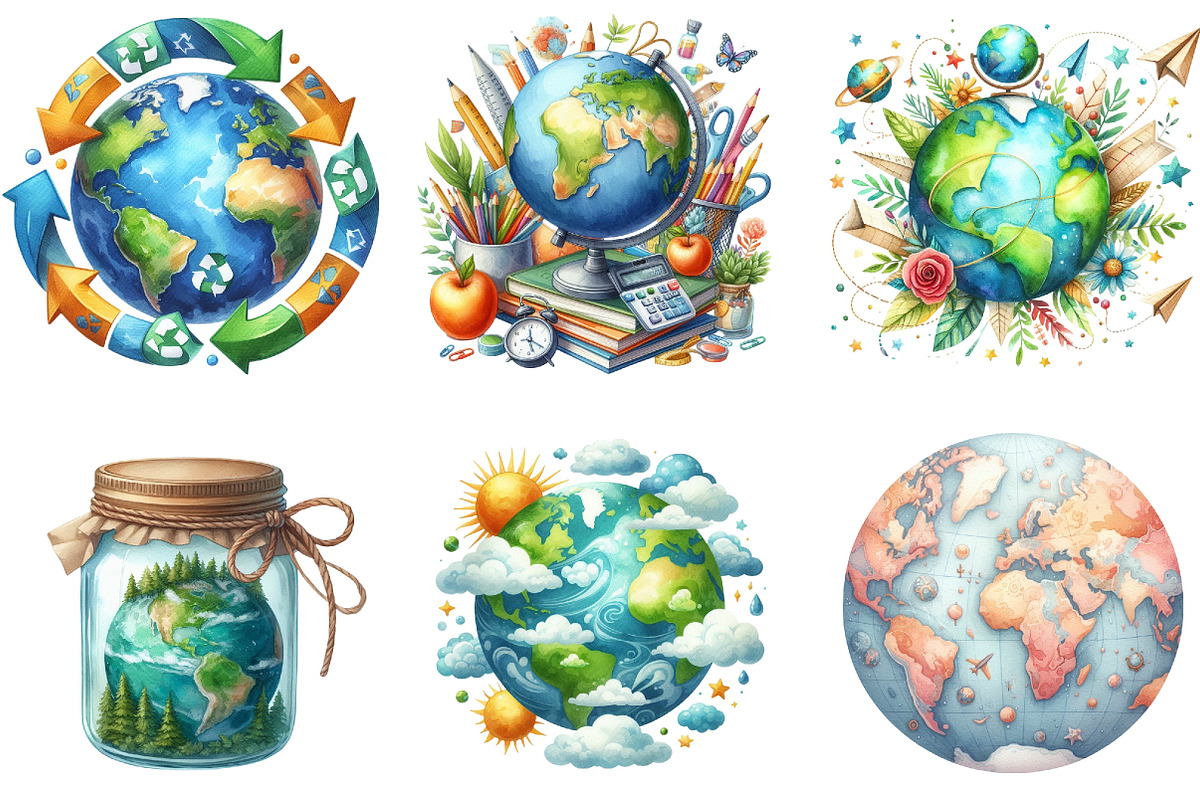 Earth Clipart PNG Free, an Illustration by DreamArtGraphic (Photo 6 of 6)