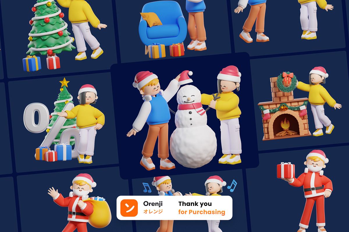 Christmas and New Year 3D Character, a Characters & Person 3D Model by orenjidesign (Photo 8 of 8)