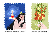 Aesthetic Birthday Cards ENG/GER, a Decorative Illustration by Schumacher Shop (Thumbnail 13 of 18)