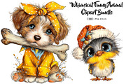 Whimsical Funny Animal Clipart, a Seasonal Illustration by CreationArt (Thumbnail 1 of 5)