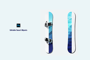 Flat Lay Snowboard Mockup