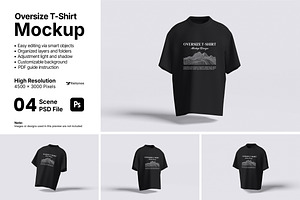 Oversize T-Shirt Mockup Bundle Set, a Shirt Mockup by Rielismee