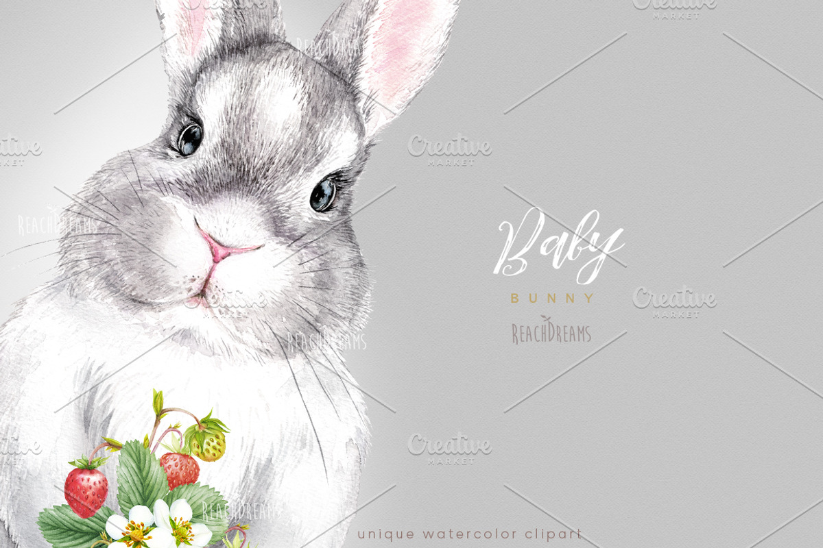 Baby Bunny Set, an Animal Illustration by ReachDreams (Photo 4 of 7)