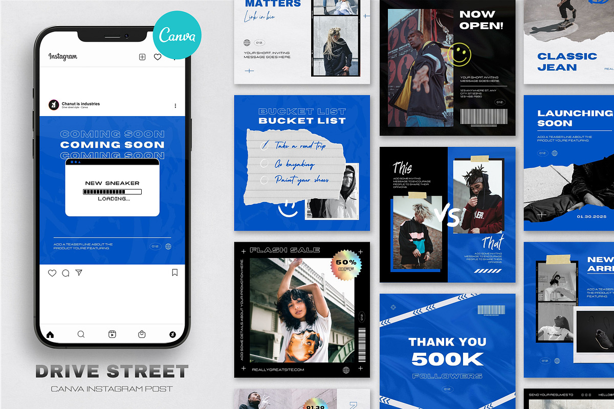 DRIVE street theme CANVA Instagram, a Social Media Template by Chanut is industries (Photo 1 of 5)