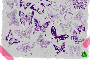 120 Butterfly Procreate Stamps