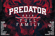 Predator 0316 - Full Family, a Sans Serif Font by Eargle Design, LLC (Thumbnail 1 of 20)