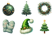 Green Christmas Sublimation Clipart, an Illustration by DreamArtGraphic (Thumbnail 4 of 5)