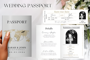 Wedding Passport Invitation Template, a Marketing Template by Coco Bloom