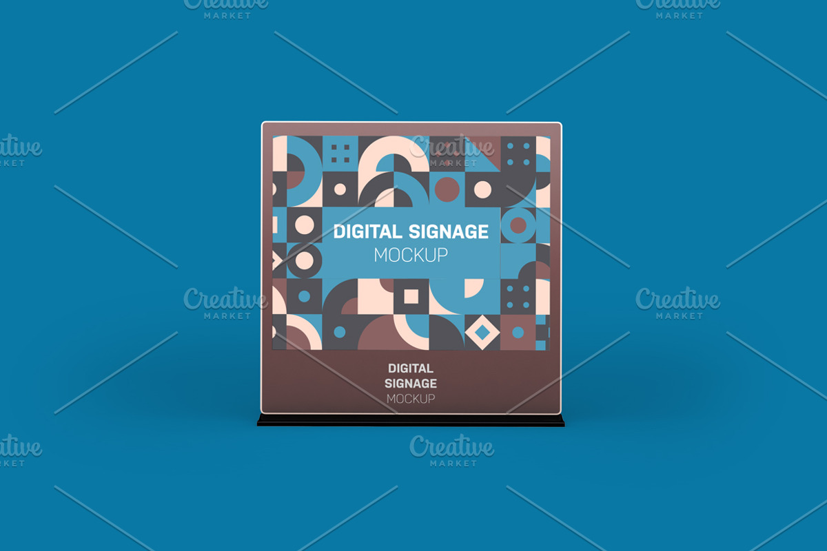 Square Digital Signage Mockup, an Advertising Mockup by Qaleb Studio