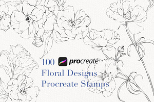 Procreate flower stamp, anemones