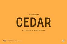 Cedar Display Font