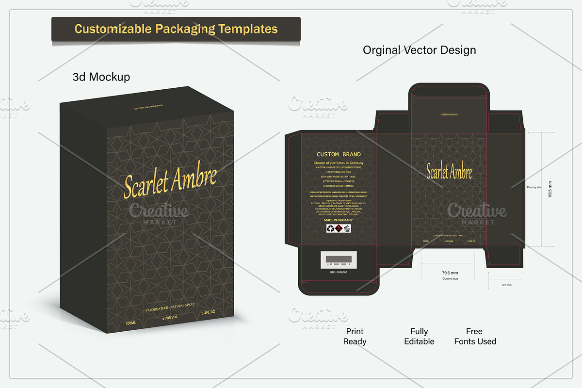 Perfume box Design 3d mock-up, an Object Graphic by sumonuix (Photo 3 of 3)
