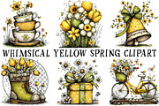 Whimsical Yellow Spring Clipart, an Illustration by OK Design (Thumbnail 2 of 6)